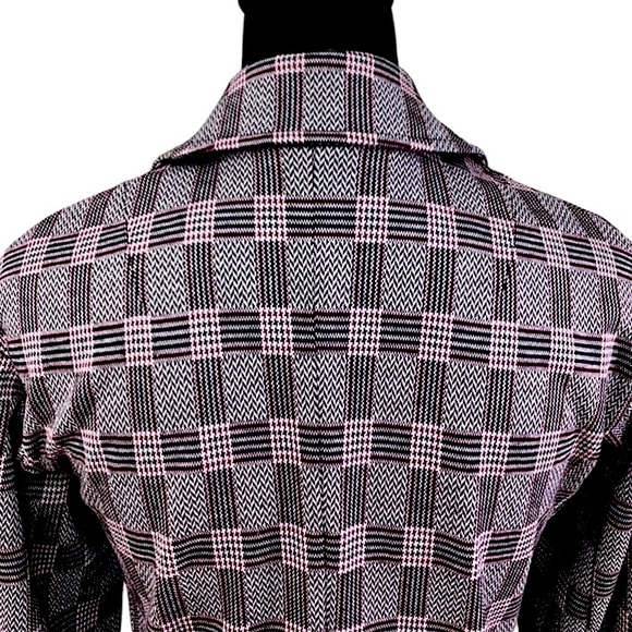 Anthropologie Avec Les Filles Plaid Blazer Notch Lapel Preppy Jacket Red Size XS - Picture 8 of 12